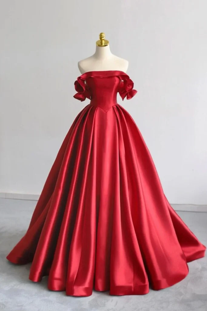 Elegant Off the Shoulder Evening Party Dress